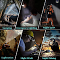 Miniatyrbillede 5 af 5: Pandelampe, Super Bright 8 Led Pandelampe USB Genopladelig Vandtæt Justerbar til Camping, Fiskeri, C