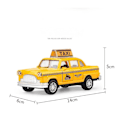 Miniatyrbillede 4 af 4: Taxilegetøj til børn, Yellow Cab Staden New York Taxilegetøj Diecast Modelbil med Træk-og-Slip Action til småbørn