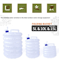 Miniatyrbillede 2 af 4: 5L 10L 15L Foldbare Vandtanke med Hane, Foldbar Plastbeholder, BPA-fri, til Camping, Vandreture, Klatring, Ferie (10L)