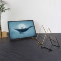 Miniatyrbillede 2 af 11: 3 stk./pakke Metal displaystativ Jernplade til pladerack Pladeholder displaystativ til billede dekorativ plade bøger Guld L
