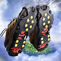 Miniatyrbilde 6 av 8: 10-piggers snøsklibeskyttelse Anti-slip Spikes Grips Crampon C svart XL black XL