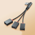 Miniatyrbilde 5 av 11: USB 2.0-adapter 1 til 3 USB-splitter USB-forlengelseskabel USB-multiport for lading bærbar PC/Mac null - A