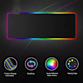 Miniatyrbillede 1 af 5: Ekstra stort bordplade med RGB-belysning sort 800x300x3