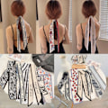 Miniatyrbild 2 av 7: Nytt mode sidenscarf hårband Long Ribbon Bow n Printing Hai A10 one size A10 one size