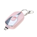 Miniatyrbild 1 av 10: Portabel Laddningsfodral Mini Typ-C Powerbank Fodral Nyckelringsformat Nödmobil Powerbank Skal Utan Batterier Rosa
