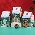 Miniatyrbillede 4 af 5: 6 stk. Julehus-formet slikgaveæske Glædelig jul Dekoration Rød 2