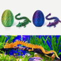 Miniatyrbilde 2 av 5: 3D-trykt ledddrage med drageegg 3D-trykte krystalldrageleker Symphony red blue green