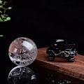 Miniatyrbillede 4 af 5: Sort rund hul krystalkugle base Klassisk udskæringsstil Re L
