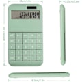 Miniatyrbilde 2 av 5: Skrivebordsregnemaskin Standardfunksjon, 12-sifret LCD-skjerm og store taster, Batteri/solcelledrevet - Grønn