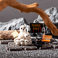 Pikkukuva 4 / 7: Halloween-koristehahmo Miniatyyri Piirretty Muumio Kallo Mikro La A7 one size A7 onesize