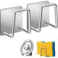 Rostfritt stål svamphållare för diskho förvaring silver 2-pack