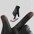 Miniatyrbillede 6 af 8: Vinter Touch Handsker Vandtætte Motorcykel Cykel Handsker Sort ONESIZE Black ONESIZE