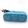 Pikkukuva 5 / 5: Neliömäinen silikoninen kosmetiikkalaukku Travel Makeup Brush Organizer Tummansininen