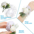 Miniatyrbilde 3 av 5: 12 stk Stretchy Pearl Wrist Bryllup Wrist Flower DIY Håndblomst Stretchy Bryllup Prom