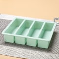 Miniatyrbillede 1 af 5: 1 stk 4 gitter lang isbit silikoneform firkantet DIY C Grøn onesize Green onesize