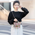 Pikkukuva 3 / 5: Mode Crossbody-käsilaukut Naiset Krokotyyli Pearl Chain A2