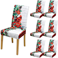 Miniatyrbild 1 av 8: 4/6-pack Julstolsöverdrag, 17,7 tum Stretchöverdrag för Matstolar, Julgransdekoration 6pcs #-8