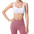 Pikkukuva 5 / 5: Fitness-urheilurintaliivit naisille Push Up -langattomat topatut ristikkäiset hihnalliset juoksu kuntosaliharjoittelu jooga alusvaatteet lyhyet topit musta M