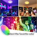 Miniatyrbilde 2 av 4: 24W RGB LED-taklampe med infrarød fjernkontroll IP54 Vanntett 3000-6500K taklampe for barnerom, stue, baderom