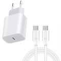 Laddare för iPhone 16 + 3M kabel Snabbladdare USB-C till USB-C 20W PD