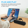 Miniatyrbilde 3 av 5: Datamaskin høyttalere (183*37*47mm), USB-drevne høyttalere for stasjonær PC, Windows PC, bærbar PC. Mini bærbar lydplanke - Plug and Play
