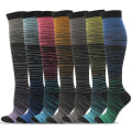 Pikkukuva 2 / 8: Strumpa Gradient Kompression Blandad Färg Tryck Mid-tubeSpor A6 ONESIZE A6 ONESIZE