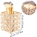 Miniatyrbillede 4 af 5: Elegant luksus firkantet krystal makeup organizer til læbeblyanter, øjenpuder, (guld) (b-2-v)