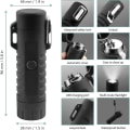 Miniatyrbillede 2 af 5: Utomhus camping lommelygte genopladelig dobbelt bue flamless lighter med lommelygte sort