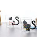 Pikkukuva 2 / 5: 250ML e Cat Glas Juice Kaffekopp Mjölk Te Kaffe Glas Mugg Vit