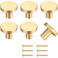 Miniatyrbillede 1 af 5: Skabsgreb i Messing, Guld Møbelknopper, Runde Skabsknapper, Guld Messing Skabsgreb, Køkkenlågegreb til Indretning