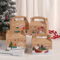 Miniatyrbilde 2 av 8: 4 stk Kakeboksform God Jul Godisbokser Poser Jul C one size C one size