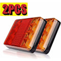 Miniatyrbild 1 av 4: 2 ST LED Släpvagn Bakljus Bakbromslampa Vattentät Universell Signalindikator för Lastbil Husvagn Skåpbil Båt Bil Styling Varning 12V (8LED)