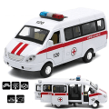 Miniatyrbilde 5 av 5: Ambulanse Vogn Bil Lastebil Trekk Tilbake Modell Med Led Lyd Barn