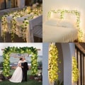 Miniatyrbillede 2 af 5: 1xLöv Ivy Leaf Garland Fairy String Lights Fest Have Dekoration grønB 5 meter