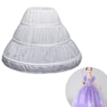 Miniatyrbillede 2 af 11: Hvidt børneunderskørt A-linje 3 sløjfer et lag børne crinoline blondekant Flowe