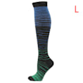 Pikkukuva 1 / 8: Strumpa Gradient Kompression Blandad Färg Tryck Mid-tubeSpor A6 ONESIZE A6 ONESIZE