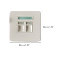 Miniatyrbilde 2 av 5: 86 mm Dual-port Cat6 Modul Rj45 Lan Socket Panel Amp Interface Dator Nätverk Telefon Vägg Switch Plug Vit för hemmet