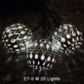 Pikkukuva 1 / 8: Järn marockansk LED Solar Ball String Ljus Romantisk Fairy String E7 one size E7 one size
