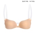 Pikkukuva 1 / 5: 1. Kvinnor Osynlig BH Push Up Silikon BH med Transparent Apricot A