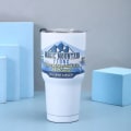 Miniatyrbild 1 av 8: 30 oz rostfritt stål vattenflaska med halm termos Tumbler Co White one size White one size