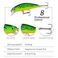 Pikkukuva 4 / 5: 2kpl Lure Mino Five Mesh upotettu heittotyyppinen Snakehead kalastusväline 6,6 cm 9,5 g Musta selkä kulta