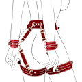 Miniatyrbilde 1 av 5: 6-Dels Justerbart Bondage-sett for Voksne - Håndjern, Benmansjetter, Lårstropper, Bind for Øynene, Kryssstropper, Livbelte