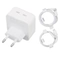 35W Dubbel USB-C PD Snabbladdare med Kabel för iPhone & Android, EU-kontakt 100-240V 0.2