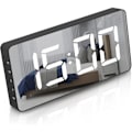 Miniatyrbillede 1 af 5: Ny stil Digital vækkeur Stor Spejlet Led Ur Snooze Funktion Dæmpningstilstand Ved siden af Ur Til Soveværelse Dekoration - Sort