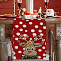 Miniatyrbillede 8 af 8: Jul Snefnug Linned Bordløber Dresser Skærfe Bord stil 4 One Size style 4 One Size