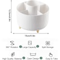 Miniatyrbillede 3 af 5: 360° Roterende Makeup Organizer Sminkbørsteholder med 5 rum til kosmetik Parfumesmykker til Sminkbord Soveværelse Badeværelse, Hvid