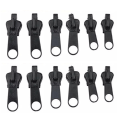 Miniatyrbillede 1 af 8: 12 stk 3 størrelser Universal Instant Fix lynlås reparations sæt udskiftning sort onesize Black onesize