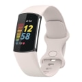 Miniatyrbillede 5 af 5: För Fitbit Charge 5 Silikon Watch Band Moon White L Moon White L