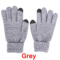 Miniatyrbild 1 av 5: Stickade Vinter Varma Ull Handskar Touch Handskar Man Dam Vinter Grå One Size Grey One Size
