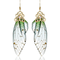 Miniatyrbilde 1 av 5: Heyone Butterfly Wing Drop Dingle Ørepynt Gullbelagt Krystall Rhinestone for Kvinner Jenter Bryllup Smykker